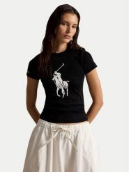 Polo Ralph Lauren T-Shirt 211A96259003 Czarny Slim Fit. Czarne t-shirty Polo Ralph Lauren, m, bez wzorów, z bawełny, bez kołnierzyka, bez ramiączek. Za 549.99 zł.