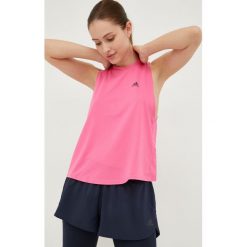 Adidas Performance top do biegania Run Icons kolor różowy. Czerwone topy adidas Performance, l, bez wzorów, z materiału, bez kołnierzyka, bez ramiączek. W wyprzedaży za 104.99 zł.