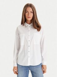 Morgan Koszula 252-CRISTO Biały Loose Fit. Białe koszule Morgan, bez wzorów, z bawełny, bez kołnierzyka, bez ramiączek. Za 299.99 zł.