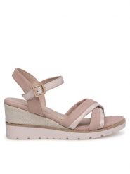 Clara Barson Sandały WS6253-04 Różowy. Czerwone sandały Clara Barson, bez wzorów, z syntetyku, bez obcasa, na koturnie, bez zapięcia. Za 83.99 zł.