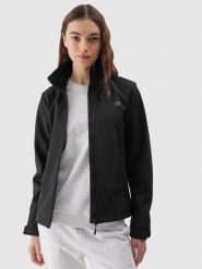 4F Kurtka softshell wiatroodporna membrana 5000 damska - czarna XS. Czarne kurtki przejściowe sportowe 4f, na jesień, m, bez wzorów, z dzianiny, bez kaptura, rowerowe, windstopper. Za 139.99 zł.