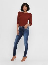 ONLY Dżinsy - Skinny fit - w kolorze granatowym rozmiar: W25/L32. Niebieskie jeansy ONLY, l, z aplikacjami, ze skóry, klasyczne. Za 66.16 zł.