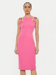 Versace Jeans Couture Sukienka koktajlowa 78HAO913 N0356 Różowy Regular Fit. Czerwone sukienki Versace Jeans Couture, bez wzorów, z jeansu, wizytowe, bez kołnierzyka, bez ramiączek. Za 1,169.00 zł.