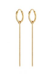 Elli Damskie kolczyki kreole wiszące z łańcuszkiem zawieszka Minimal Trend srebro 925 Sterling Silver Kolczyki koła 1 ct. Szare kolczyki Elli, srebrne. Za 283.99 zł.