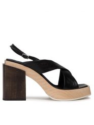 AGL Sandały Surin Sandal D668006PDSOFTY0000 Czarny. Czarne sandały AGL, bez wzorów, ze skóry, bez obcasa, na słupku, bez zapięcia. Za 1,319.00 zł.