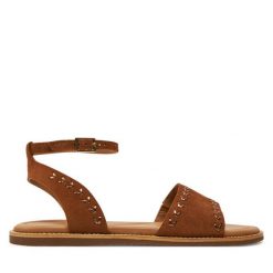 Sandały Clarks. Brązowe sandały Clarks, bez wzorów, bez obcasa, na płaskiej podeszwie, bez zapięcia. Za 199.99 zł.