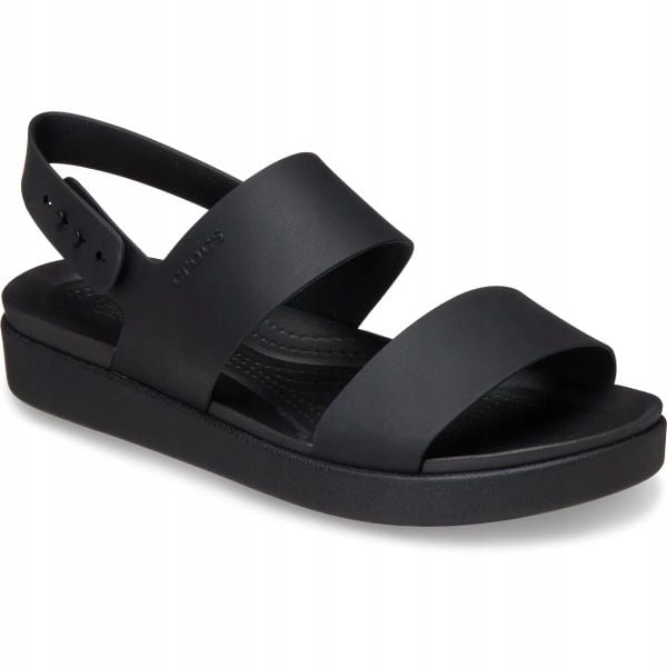 Sandały dla Kobiet Crocs Brooklyn Backstrap Low. Czarne sandały Crocs, bez wzorów, z materiału, eleganckie, bez obcasa, na obcasie, bez zapięcia. Za 275.10 zł.