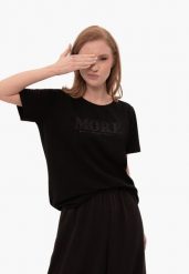 Czarny t-shirt, Comfort Fit, T-MORE. Czarne t-shirty Volcano, m, bez wzorów, z bawełny, klasyczne, bez kołnierzyka, bez ramiączek. Za 69.99 zł.