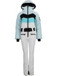 Peak Mountain Kombinezon narciarski "Antiero" w kolorze błękitno-białym rozmiar: M. Białe kombinezony Peak Mountain, m, bez wzorów, z tkaniny, sportowe, bez kołnierzyka, bez ramiączek. Za 752.99 zł.
