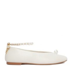 Baleriny GINO ROSSI. Białe baleriny Gino Rossi, bez wzorów, bez obcasa, bez zapięcia. Za 349.99 zł.