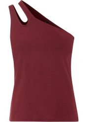 Top cold-shoulder z bawełny organicznej. Czarne topy bonprix, bez wzorów, z bawełny, bez kołnierzyka, bez ramiączek. Za 42.99 zł.
