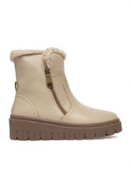 Go Soft Botki CEO-WI23-TAIDA-03 Beżowy. Brązowe botki GO SOFT, bez wzorów, ze skóry, bez obcasa, na koturnie, bez zapięcia. Za 259.99 zł.