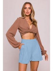 Made of emotion Bluzka w kolorze jasnobrązowym rozmiar: S. Brązowe bluzki Made Of Emotion, s, bez wzorów, bez kołnierzyka, bez ramiączek. Za 172.08 zł.