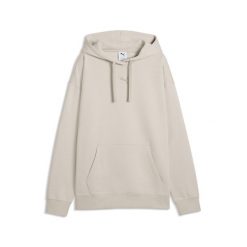 Damska dzianinowa bluza z kapturem Essentials o luźnym kroju PUMA. Zielone bluzy Puma, na wiosnę, xl, bez wzorów, z bawełny, eleganckie, bez ramiączek, z kapturem. Za 229.00 zł.