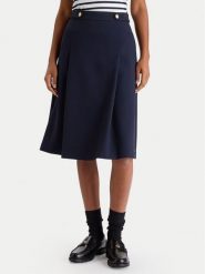 Tommy Hilfiger Spódnica trapezowa WW0WW48263 Granatowy Regular Fit. Niebieskie spódnice Tommy Hilfiger, bez wzorów, z syntetyku, trapezowe. Za 749.99 zł.