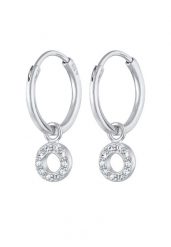 Elli Damskie zawieszki kreole okrągłe z kryształami w srebrze próby 925 Sterling Silver Kolczyki koła 1 ct. Szare kolczyki Elli, srebrne. Za 248.99 zł.