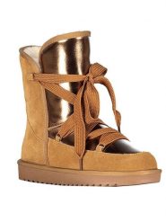 Geographical Norway Kozaki zimowe "Omondor" w kolorze złoto-jasnobrązowym rozmiar: 41. Brązowe kozaki Geographical Norway, na zimę, bez wzorów, z futra, eleganckie, bez obcasa, bez zapięcia. Za 226.77 zł.