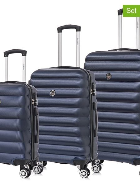 Geographical Norway 3-częściowy zestaw "Sidney" w kolorze granatowym rozmiar: onesize. Niebieskie walizki Geographical Norway. Za 478.99 zł.