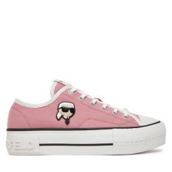 Trampki KARL LAGERFELD. Czerwone trampki KARL LAGERFELD, bez wzorów, bez zapięcia. Za 459.99 zł.