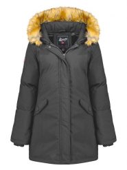 Geographical Norway Parka "Dinasty" w kolorze szarym rozmiar: 164. Czarne płaszcze Geographical Norway, z aplikacjami, bez kaptura. Za 167.28 zł.