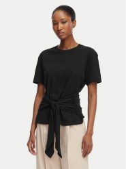 Tommy Hilfiger T-Shirt WW0WW49256 Czarny Relaxed Fit. Czarne t-shirty Tommy Hilfiger, s, bez wzorów, z bawełny, bez kołnierzyka, bez ramiączek. Za 289.99 zł.