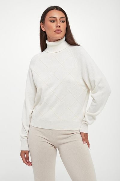 Golf damski wełniany z jedwabiem PESERICO. Swetry Peserico, bez wzorów, z wełny, bez ramiączek. Za 2,649.00 zł.