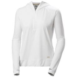 Damska bluza z kapturem zapinana na zamek 1/2 Helly Hansen Shine Solen. Białe bluzy z kapturem Helly Hansen, bez wzorów, z kapturem, do biegania. Za 422.00 zł.