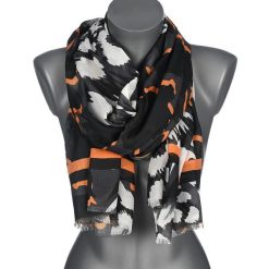 Pomarańczowa Chusta Damska Apaszka Pod Szyję Lekka Elegancka Oryginalna Modna Cx. Brązowe chusty bez wzorów, z materiału, eleganckie. Za 34.99 zł.