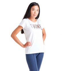 Podstawowy damski t-shirt maxi z logo i krótkimi rękawami. Białe t-shirty LEONE 1947 APPAREL, bez wzorów, sportowe, bez kołnierzyka, bez ramiączek. Za 69.47 zł.