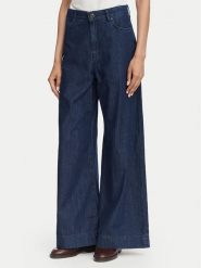 Weekend Max Mara Jeansy Vega 2625186021 Granatowy Wide Leg. Niebieskie jeansy Weekend Max Mara, bez wzorów, z bawełny. Za 839.99 zł.