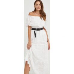 Answear Lab sukienka kolor biały maxi rozkloszowana. Białe sukienki Answear Lab, m, bez wzorów, bez kołnierzyka, bez ramiączek, maxi, rozkloszowane. Za 269.99 zł.