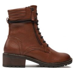 Trapery Jana. Brązowe traperki JANA, bez wzorów, bez obcasa, bez zapięcia. Za 399.99 zł.
