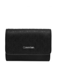 Calvin Klein Mały Portfel Damski Ck Must Small Trifold_Mono K60K612939 Czarny. Czarne portfele Calvin Klein, bez wzorów, ze skóry. Za 199.99 zł.