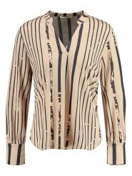 KEY LARGO Bluzka "Stripe" w kolorze beżowo-czarnym rozmiar: M. Brązowe bluzki KEY LARGO, m, bez wzorów, bez kołnierzyka, bez ramiączek. Za 139.20 zł.