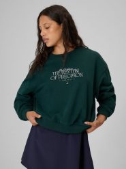 4F Bluza dresowa loose bez kaptura damska - zielona L. Zielone bluzy 4f, l, bez wzorów, z dresówki, bez ramiączek, bez kaptura. Za 149.99 zł.