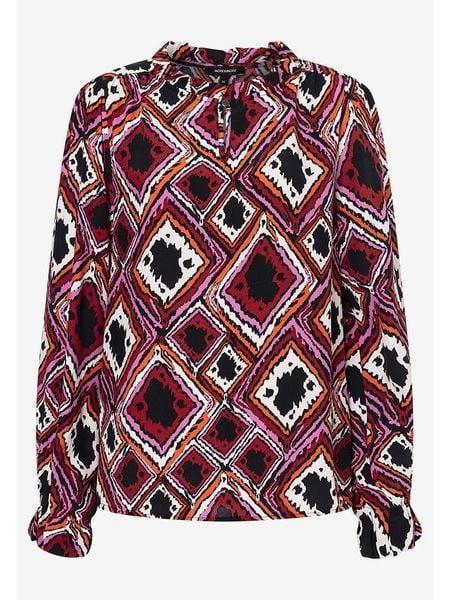 More & More Bluzka w kolorze czerwono-różowo-czarnym rozmiar: 42. Czarne bluzki More & More, bez wzorów, z wiskozy, bez kołnierzyka, bez ramiączek. Za 78.99 zł.