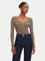 Morgan Sweter 232-MBANZA Beżowy Slim Fit. Brązowe swetry Morgan, xl, bez wzorów, z wiskozy, bez ramiączek. Za 119.99 zł.