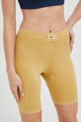 Reebok Classic szorty damskie kolor żółty gładkie high waist. Żółte szorty Reebok Classic, bez wzorów. W wyprzedaży za 104.99 zł.