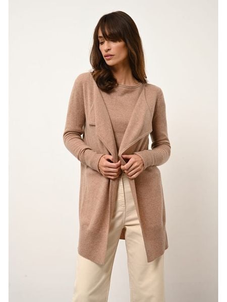 Just Cashmere Kaszmirowy kardigan "Brooke" w kolorze jasnobrązowym rozmiar: M. Brązowe swetry Just Cashmere, m, bez wzorów, z kaszmiru, bez ramiączek. Za 500.99 zł.