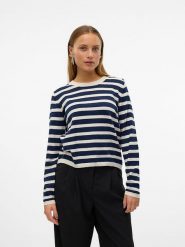 Vero Moda Sweter w kolorze antracytowo-kremowym rozmiar: XL. Brązowe swetry Vero Moda, xl, bez wzorów, ze splotem, bez ramiączek. Za 70.41 zł.