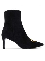 Coccinelle Botki Coccinellehimma Suede E4 PSB 11 01 01 Czarny. Czarne botki Coccinelle, bez wzorów, ze skóry, bez obcasa, na szpilce, bez zapięcia. Za 879.99 zł.