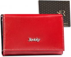 Portfel skórzany Rovicky czerwony R-RD-02-GCL-3585. Czerwone portfele ROVICKY, bez wzorów. Za 81.99 zł.