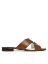 Tory Burch Klapki Miller 162574 Brązowy. Brązowe klapki Tory Burch, bez wzorów, ze skóry, bez obcasa, bez zapięcia. Za 949.99 zł.