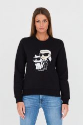 KARL LAGERFELD Czarna bluza Ikonik 2.0. Czarne bluzy KARL LAGERFELD, xs, bez wzorów, bez kaptura. W wyprzedaży za 649.99 zł.