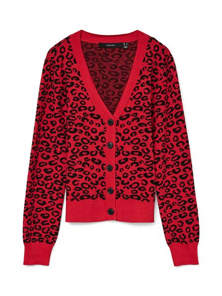 Vero Moda Kardigan w kolorze czerwonym rozmiar: M. Czerwone swetry Vero Moda, m, bez wzorów, bez ramiączek. Za 65.54 zł.