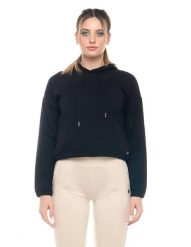 Leone Basic damska bluza z kapturem typu crop-on, zapobiegająca poceniu się. Białe bluzy z kapturem LEONE 1947 APPAREL, l, bez wzorów, z kapturem, na fitness i siłownię. Za 147.31 zł.