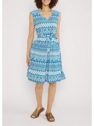 Blutsgeschwister Sukienka "Mykonos Wedding Daymyth of mykonos" w kolorze niebiesko-białym rozmiar: M. Niebieskie sukienki Blutsgeschwister, na imprezę, m, bez wzorów, z bawełny, klasyczne, bez kołnierzyka, bez ramiączek, midi. Za 214.70 zł.