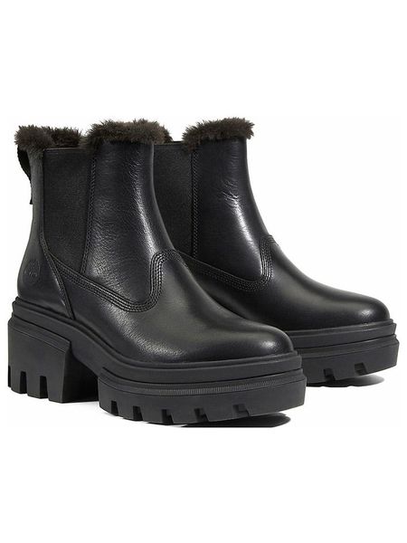 Timberland Skórzane sztyblety "Everleigh" w kolorze czarnym rozmiar: 37. Czarne botki Timberland, bez wzorów, sportowe, bez zapięcia. Za 420.68 zł.