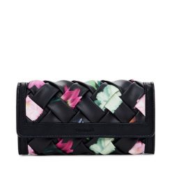 Duży Portfel Damski Desigual. Czarne portfele Desigual, bez wzorów. Za 189.99 zł.