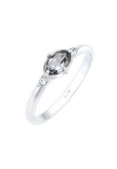 Elli Damski prosty elegancki z kryształami z srebrze 925 sterling silver Pierścionki 1 ct. Szare pierścionki Elli, srebrne. Za 248.99 zł.